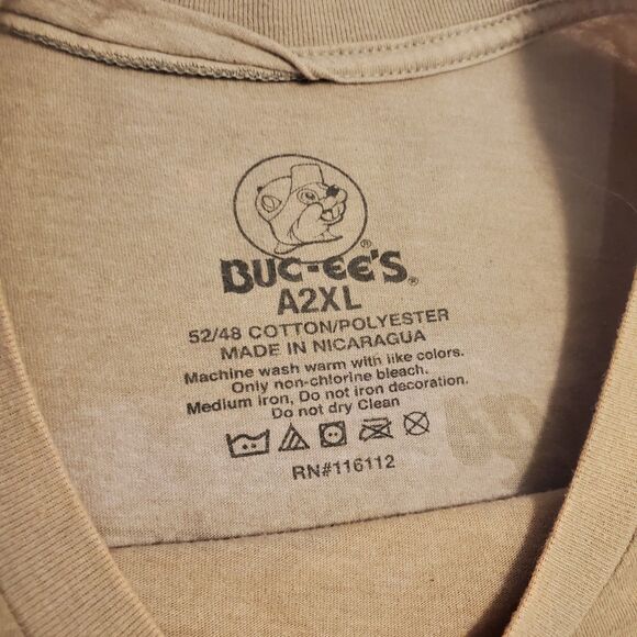 Buccee's Alabama Mens 2XL Tan T Shirt Logo Southern Truck Stop - Picture 6 of 8